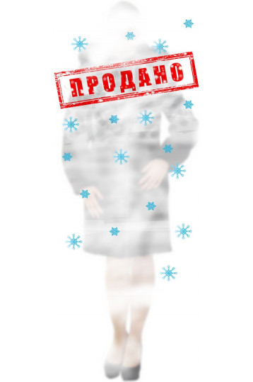 Темно-шоколадная мутоновая шуба с песцовой отделкой